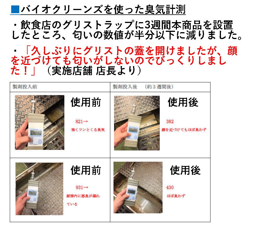 バイオクリーンズ グリストラップ用 配管洗浄剤